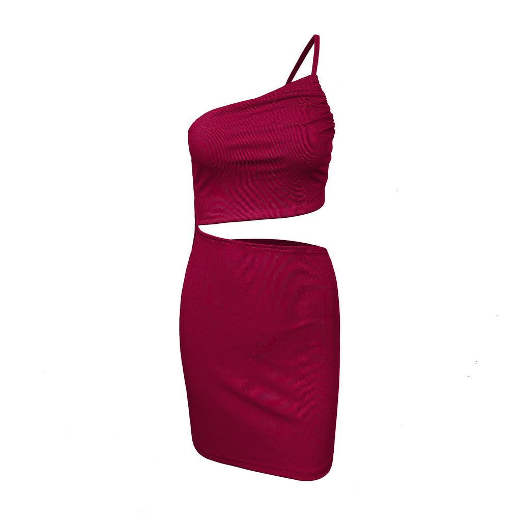 Niche Épaule Cordon De Serrage Robe Femmes